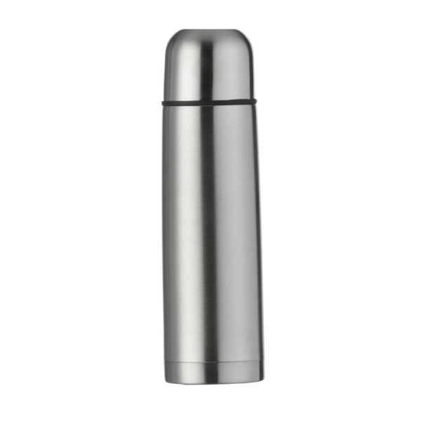 Garrafa Térmica Inox 500ml Acompanha capa protetora de couro sintético com alça de nylon.